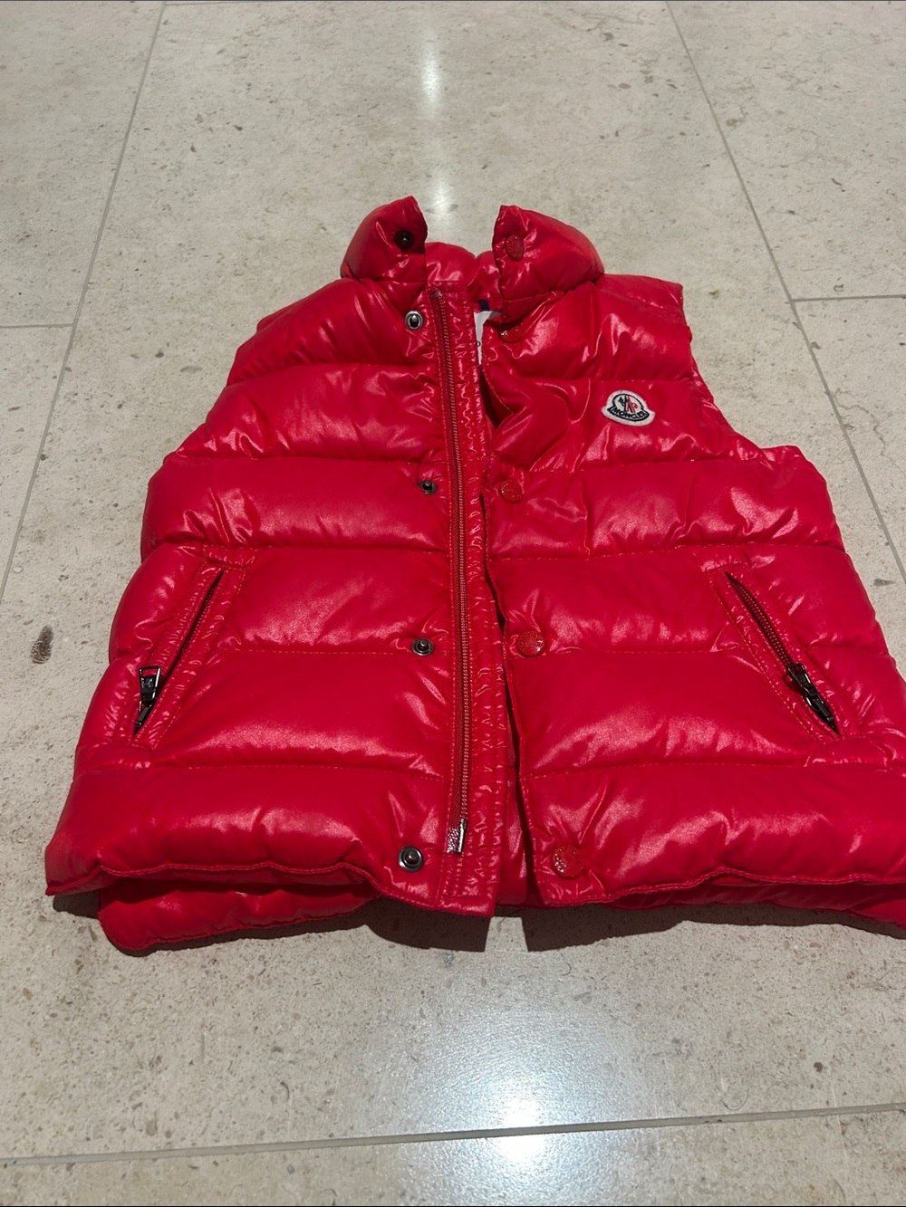 Moncler Kids Bright Red Quilted Puffer Vest